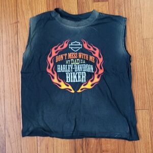3/$10 🌟Boys HD Harley Davidson Sleeveless Shirt 10-12 Medium Don't Mess With Me